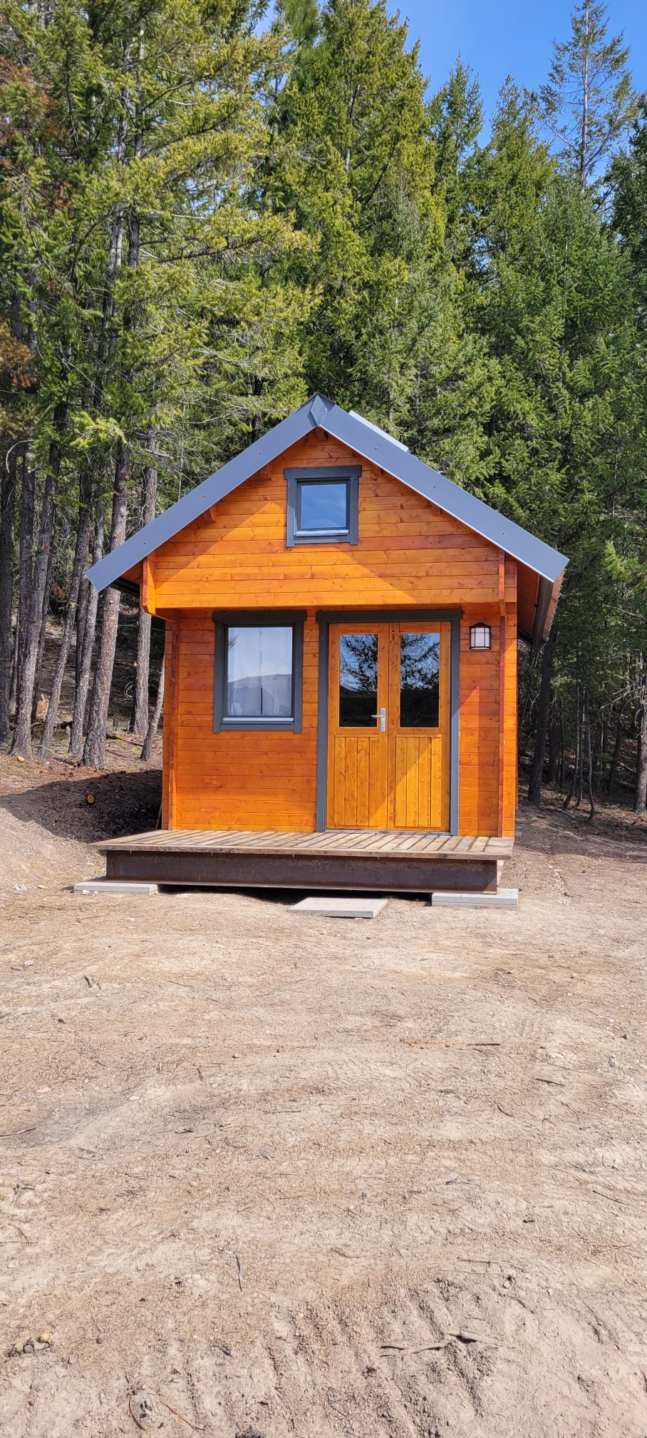 Wood cabin at Big Cat Ranch near Tulameen BC