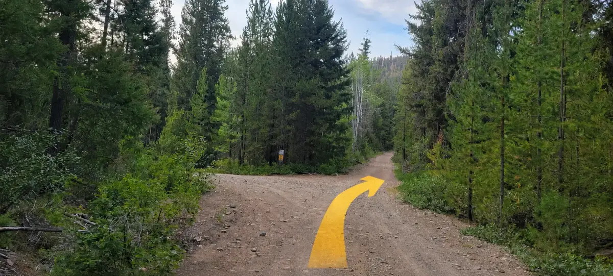 Big Cat Ranch Directions - Step 4 - Keep right at the Y in the road
